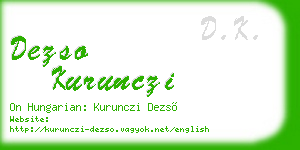 dezso kurunczi business card